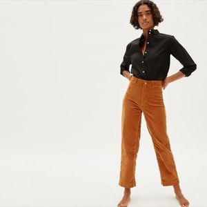EVERLANE The Corduroy Wide-Leg Crop Pant, Acorn